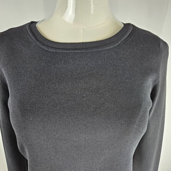 Club Monaco XS Ponte Knit Layered Black & White Asymmetrical Chic Office Top - Picture 4 of 11